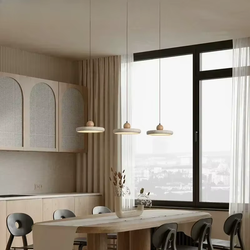 Luminaires suspendus LED en pierre naturelle de style vintage Wabi Sabi, créatifs et élégants, pour la décoration intérieure de la chambre à coucher, lustre