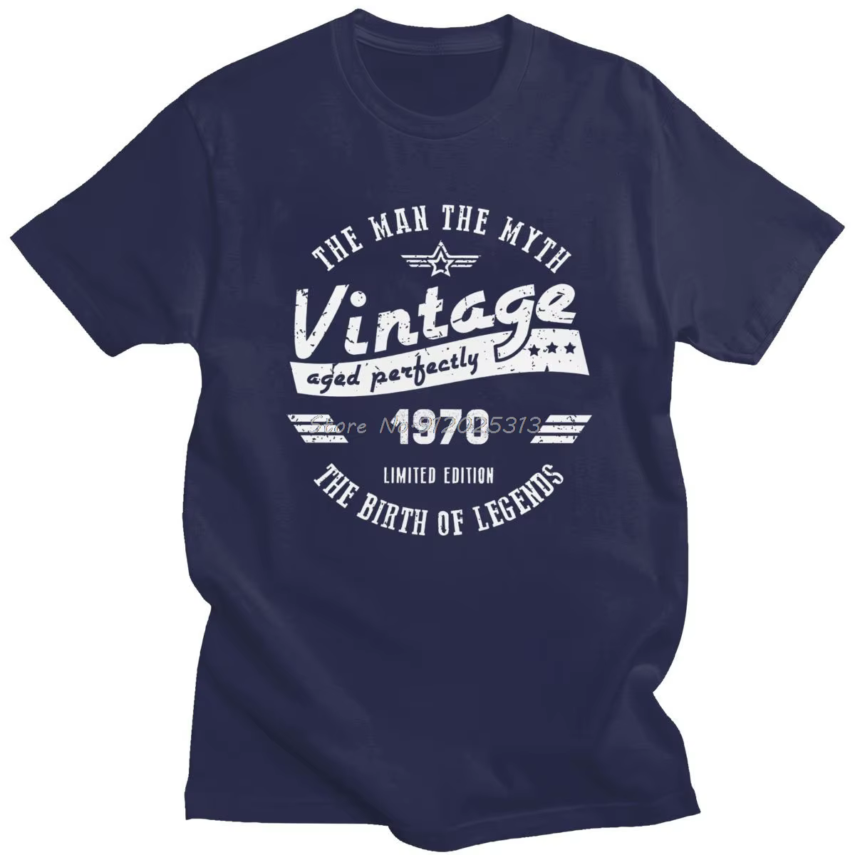 Vintage la naissance de la légende 1970 T-shirt à manches courtes l'homme le mythe T-shirt cadeau d'anniversaire T-shirt vieux T-shirt hauts