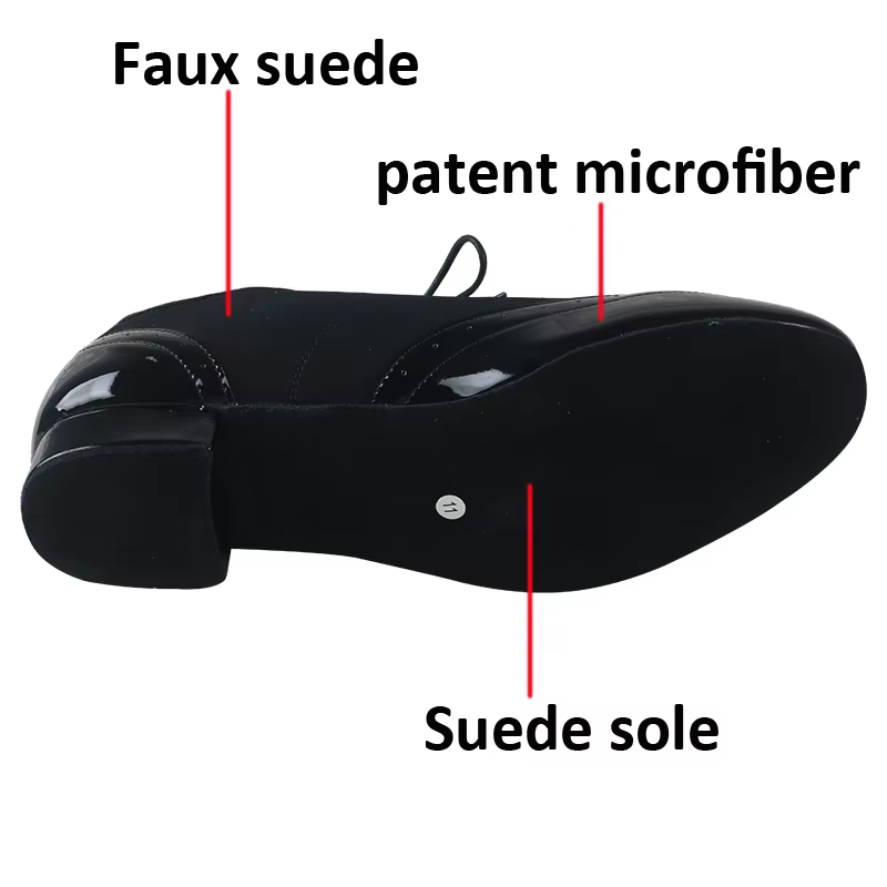 Wedopus 2.5CM chaussures de danse noires hommes salle de bal semelle en daim cubain Latin homme