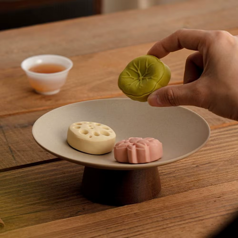 Plateau de rangement en céramique, organisateur de cuisine, plateau à Dessert en bois Durable, assiette de fruits Simple réutilisable commerciale
