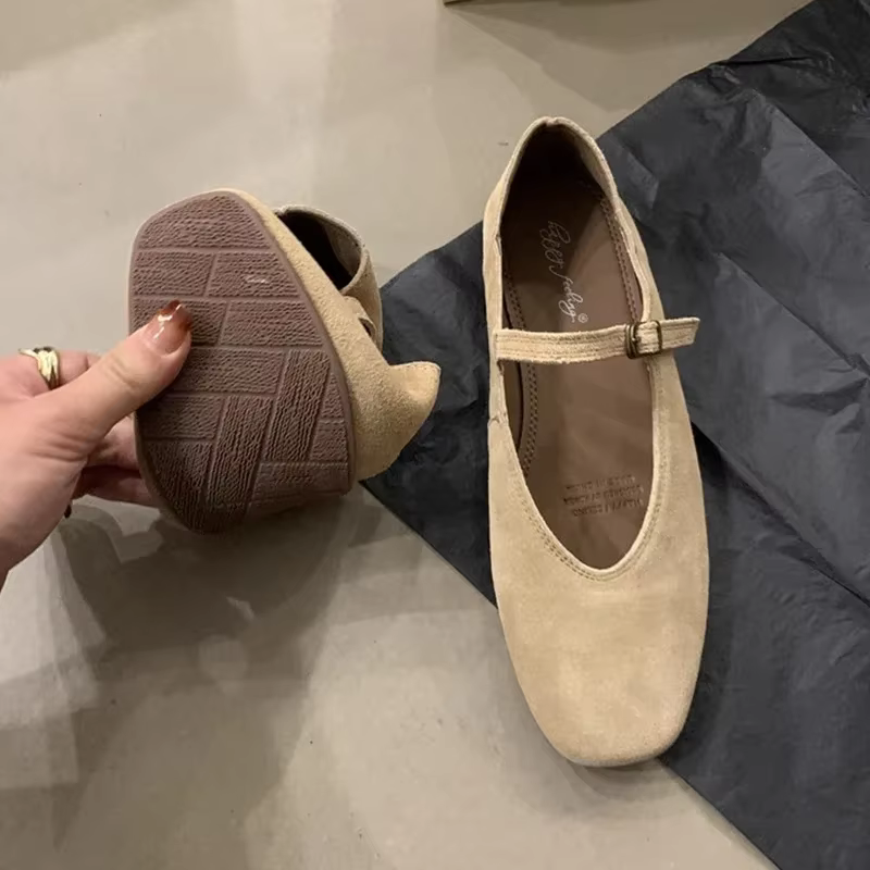 Mocassins Plats en Daim à Orteils Carrés pour Femme, Chaussures Élégantes et Décontractées, Offre avec Livraison, Printemps 2025