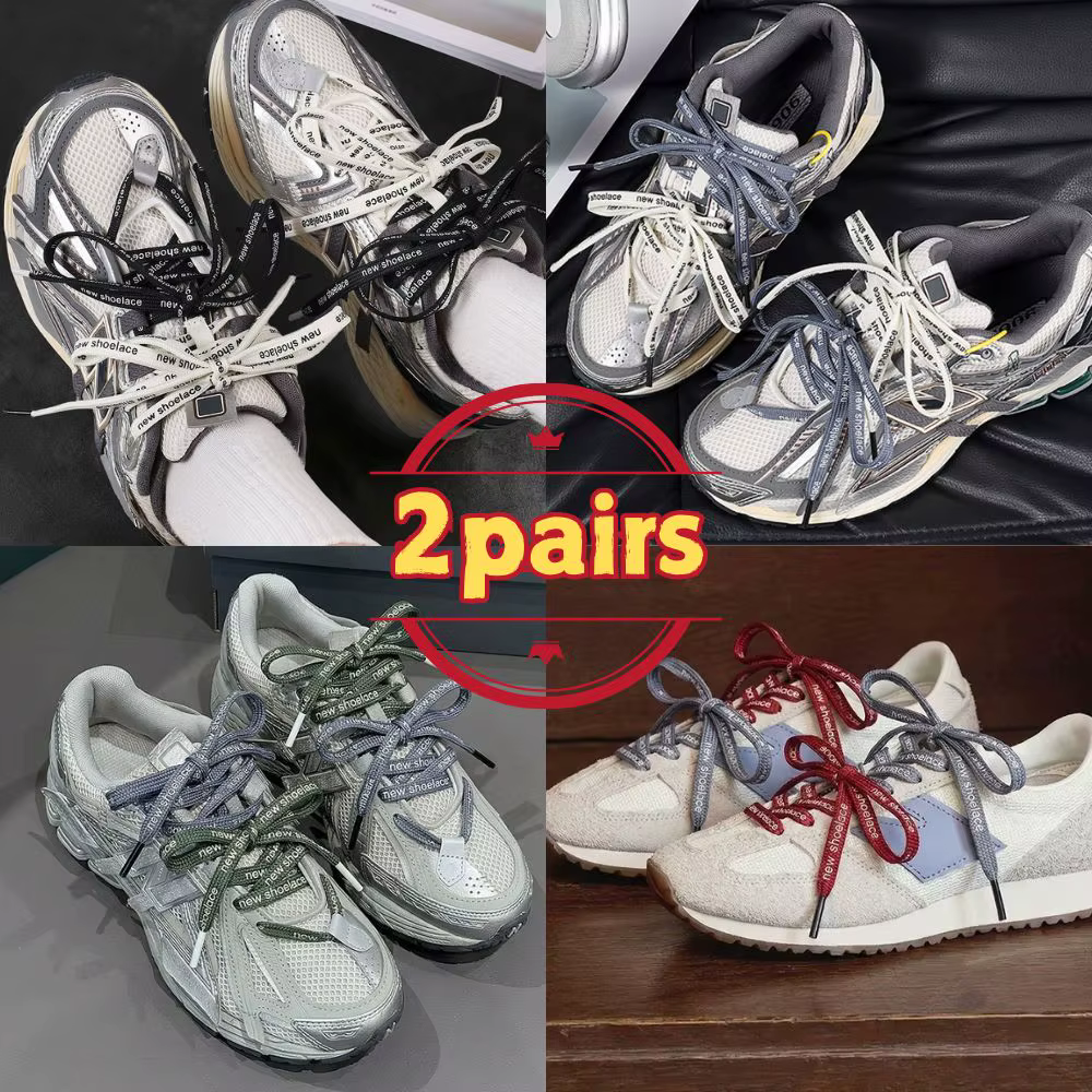 2 paires de lacets imprimés avec lettres