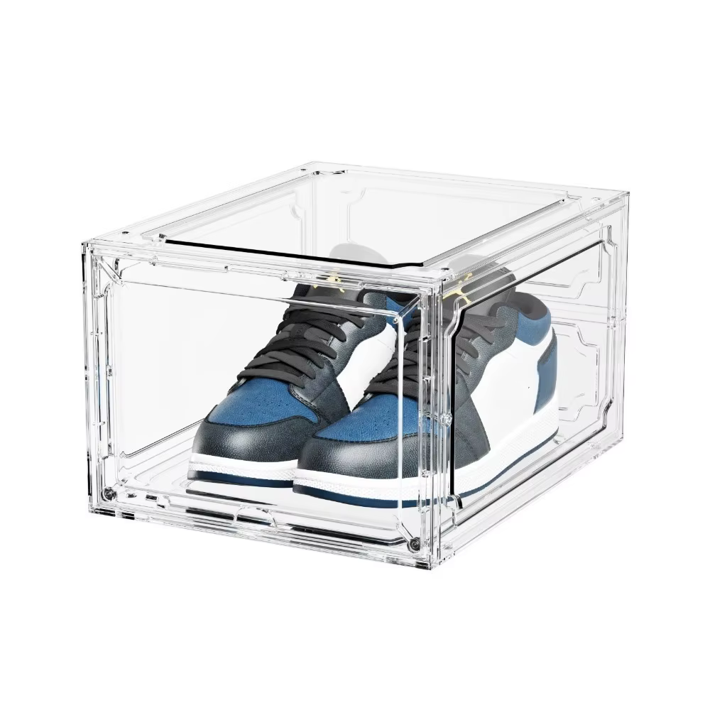 Nouvelle boîte à chaussures de basket-ball transparente avec aspiration