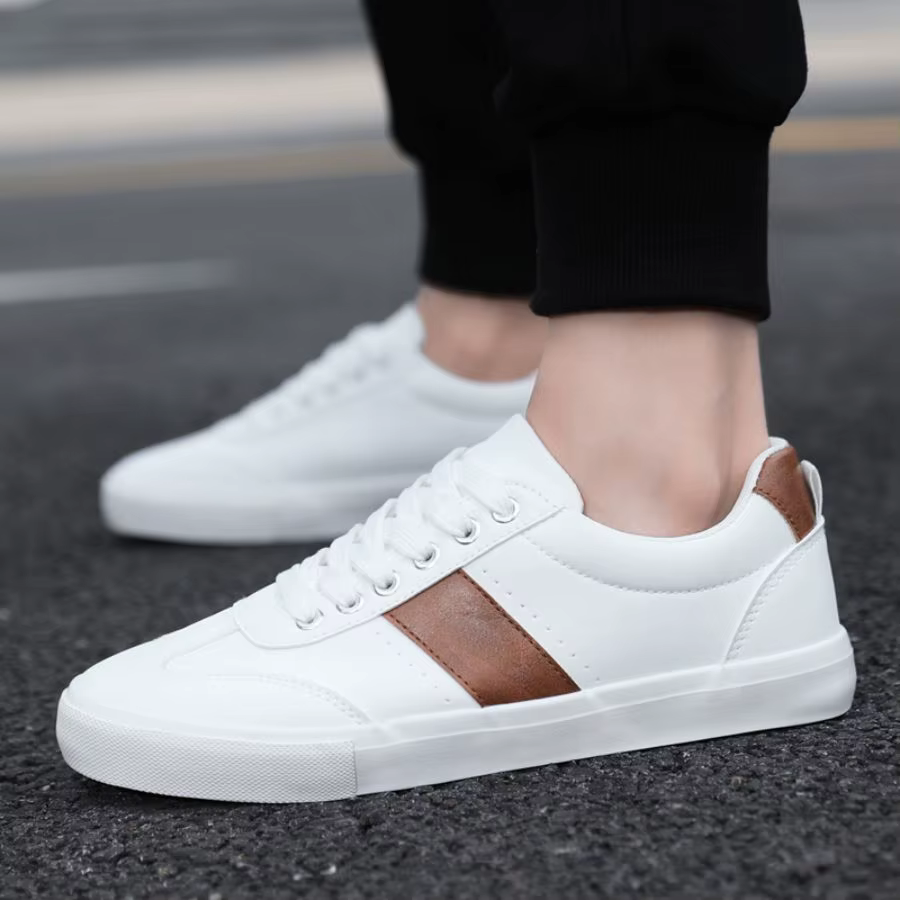 Chaussures de sport décontractées à la mode pour hommes - Design à lacets à bout rond