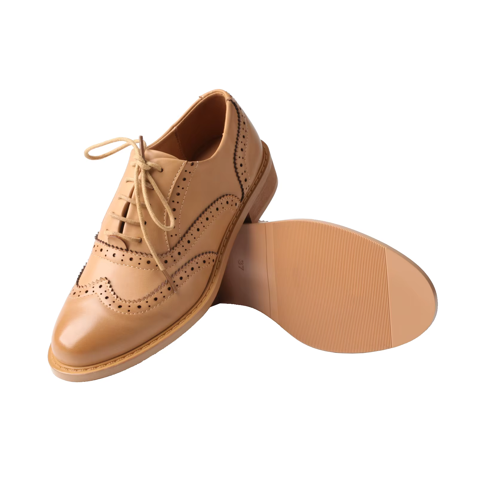 Chaussures en cuir Brogue à lacets pour femmes