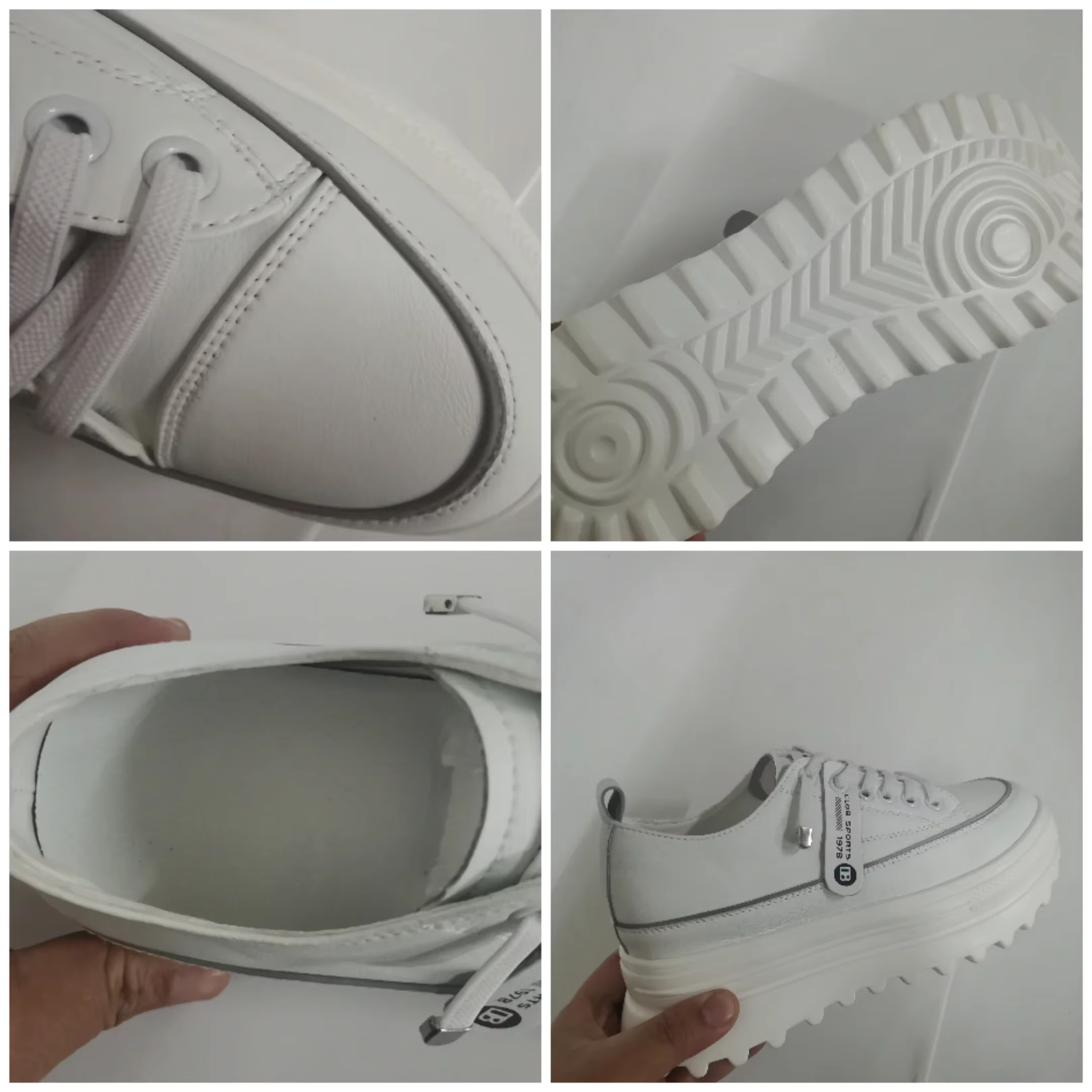 Fujin-Chaussures compensées à plateforme en cuir véritable