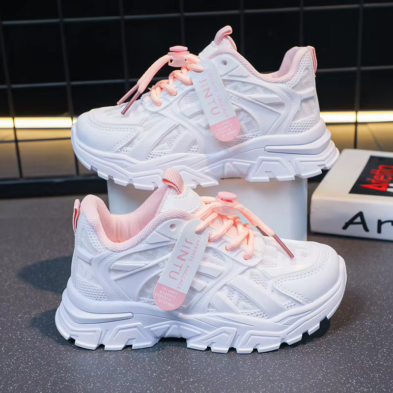 Filles réseau rouge papa chaussures 2024 printemps et automne nouvelle Version coréenne pour enfants résistant à