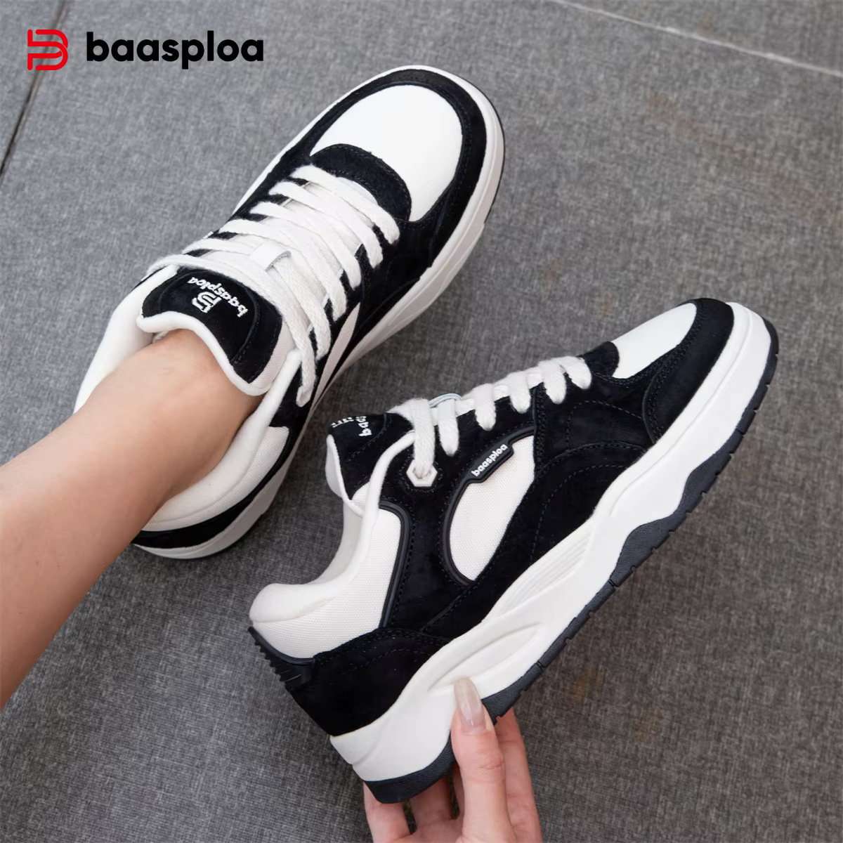 Baasploa femmes chaussures de marche nouveau confort en cuir espadrilles décontractées femme nouvelle mode