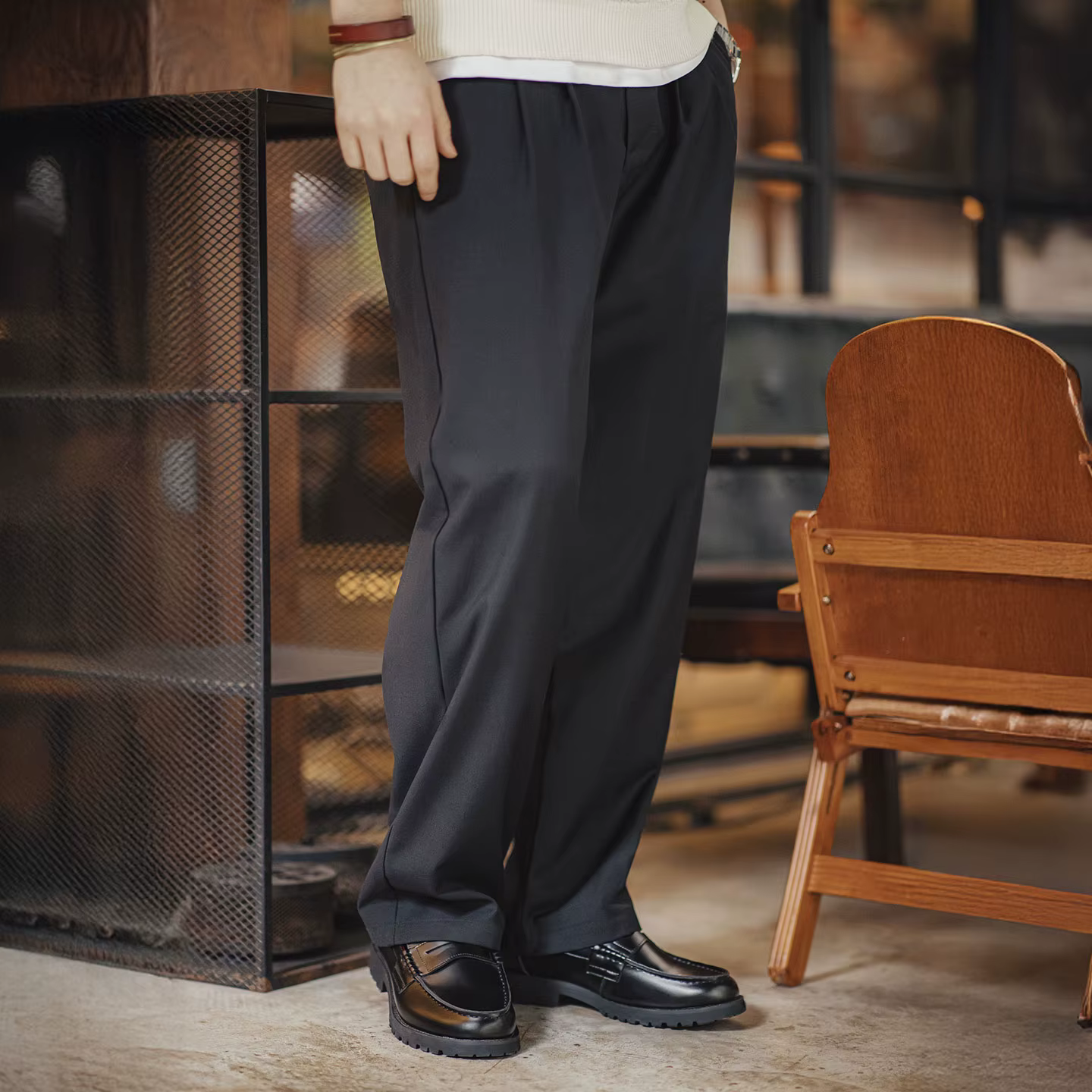 Maden – Mocassins vintage noirs pour hommes
