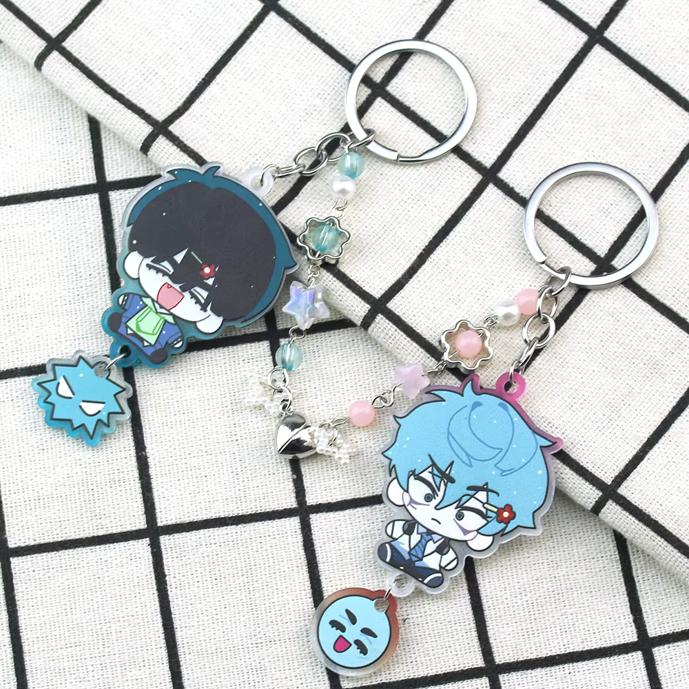 Anime ALIEN STAGE IVAN & TILL Cosplay porte-clés unisexe acrylique sac pendentif Kawaii Couple porte-clés accessoire accessoires cadeaux de noël