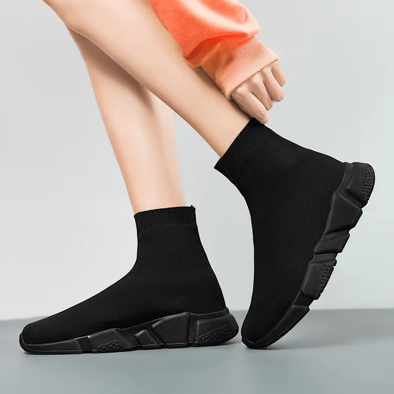 Baskets montantes noires classiques pour hommes