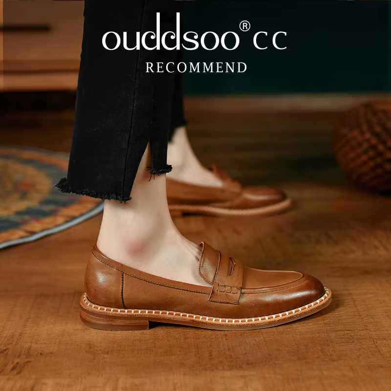 Ods-Mocassins en cuir véritable pour hommes
