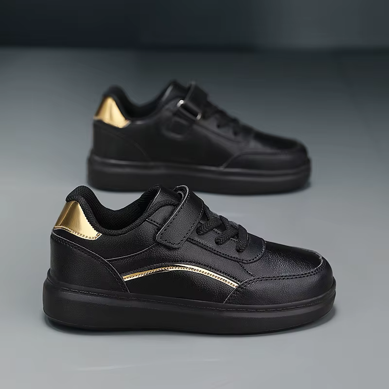 Baskets blanches en cuir PU pour enfants