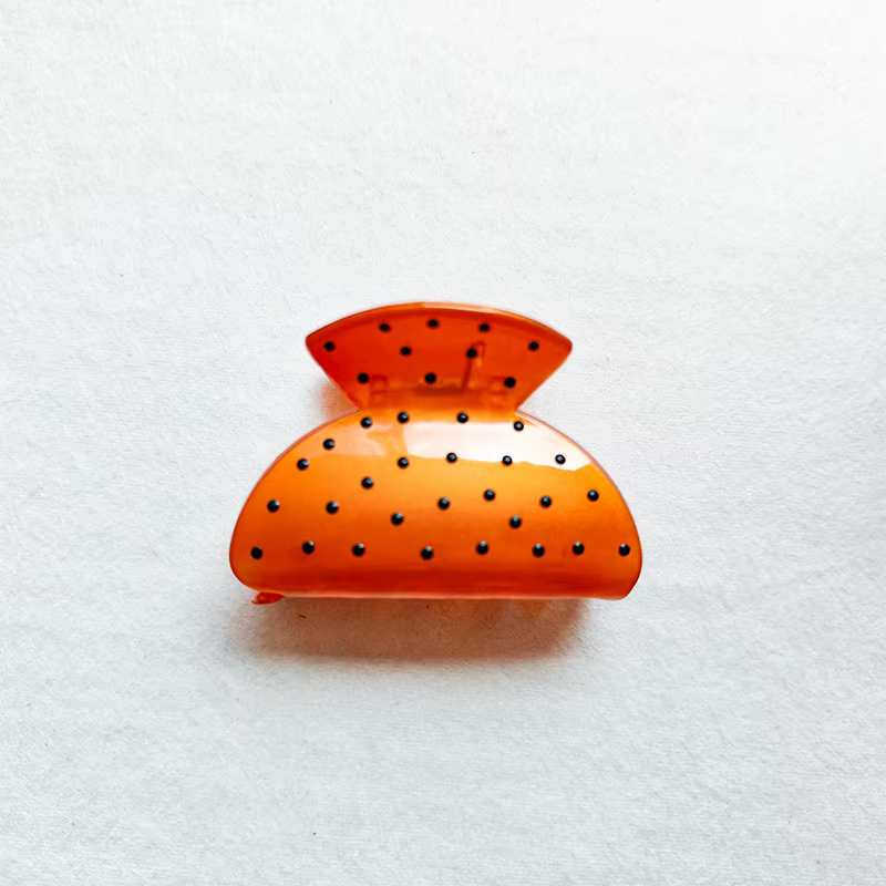 Barrettes à cheveux Style français pour femmes, Design à pois ondulés noirs, pince à cheveux à la mode pour filles, accessoires pour cheveux doux, couvre-chef