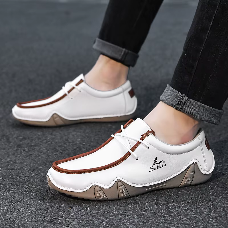 Nouvelle mode baskets femmes à la main en cuir décontracté