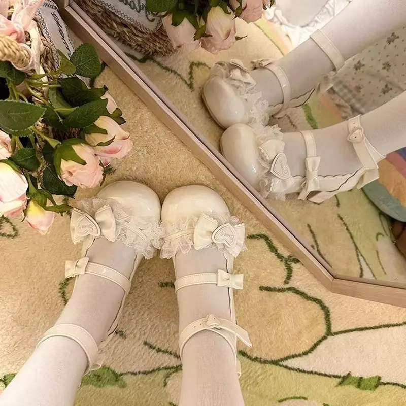 Doux Lolita Mary Jane chaussures bout rond talon confort