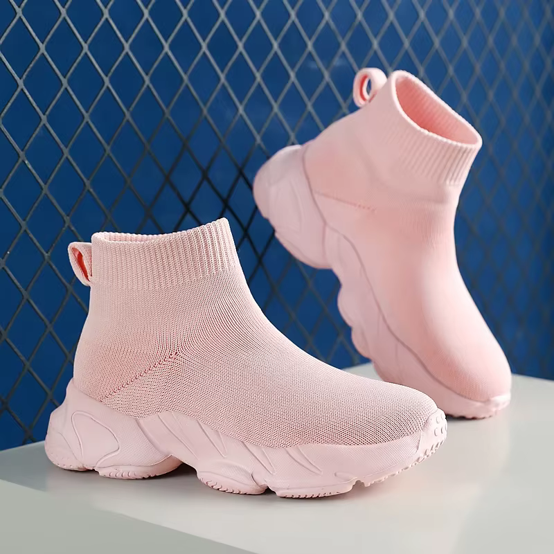 Baskets montantes en tricot pour filles