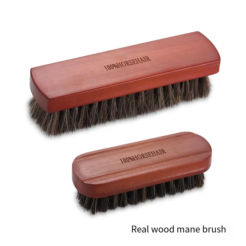 Brosse à crinière de cheval en bois de Lotus, brosse à cheveux doux, brosse à chaussures, vernis à chaussures, lavage à l'huile, brosse de nettoyage des chaussures en daim