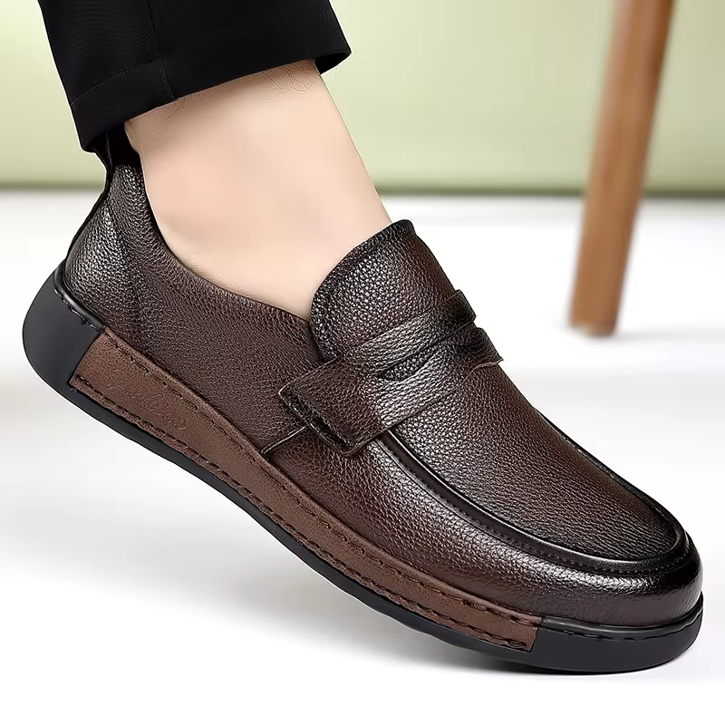 Mocassins en cuir véritable pour hommes