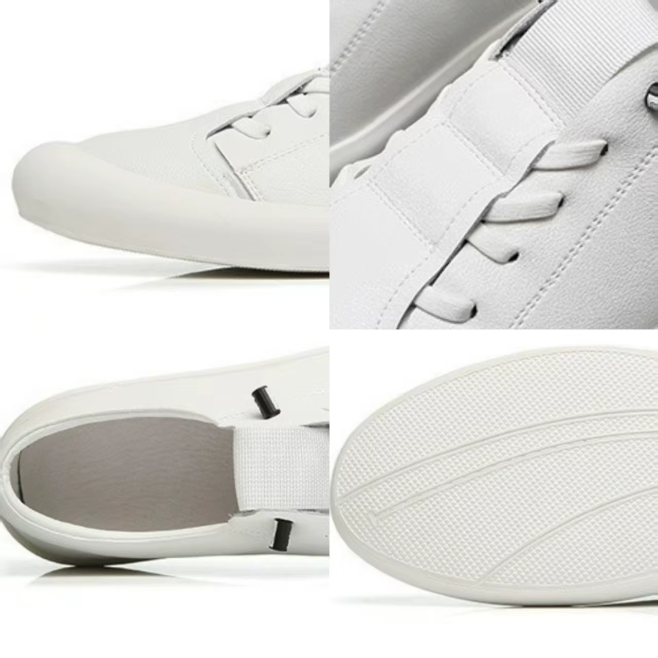 Baskets en cuir blanc pour hommes