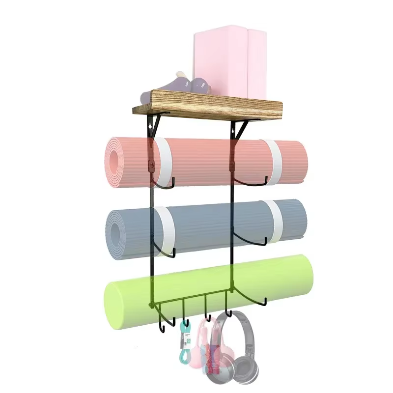 1 ensemble d'accessoires de support de tapis de Yoga, organisateur mural, décor de rangement, rouleau en mousse et support de rangement pour serviettes