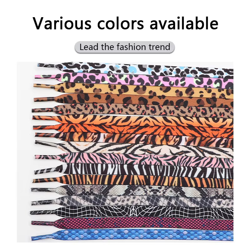 Lacets Lumineux Plats Imprimés Léopard