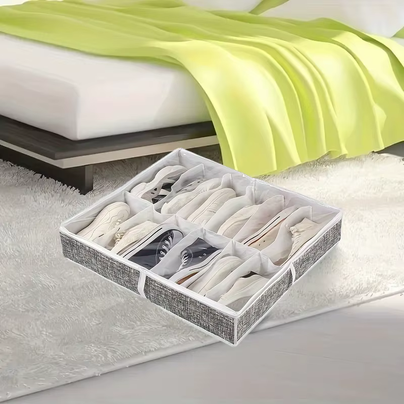 Boîte de rangement pour chaussures à 12 compartiments