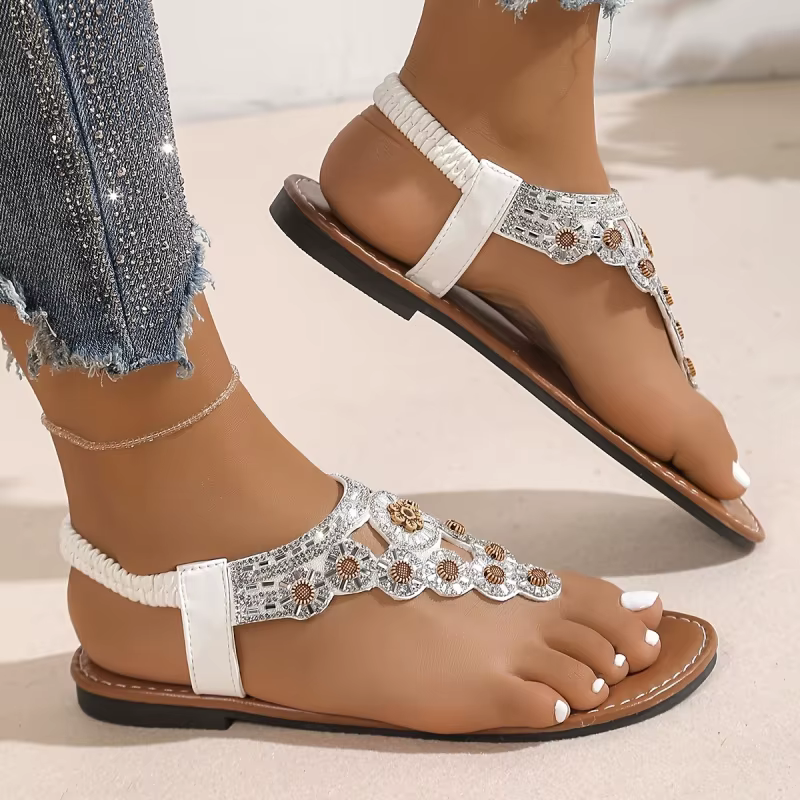 Nouvelle collection d'été : Sandales romaines de style bohème pour femmes — Bout ouvert