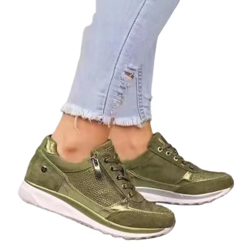 Nouvelles baskets compensées pour femmes chaussures vulcanisées légères