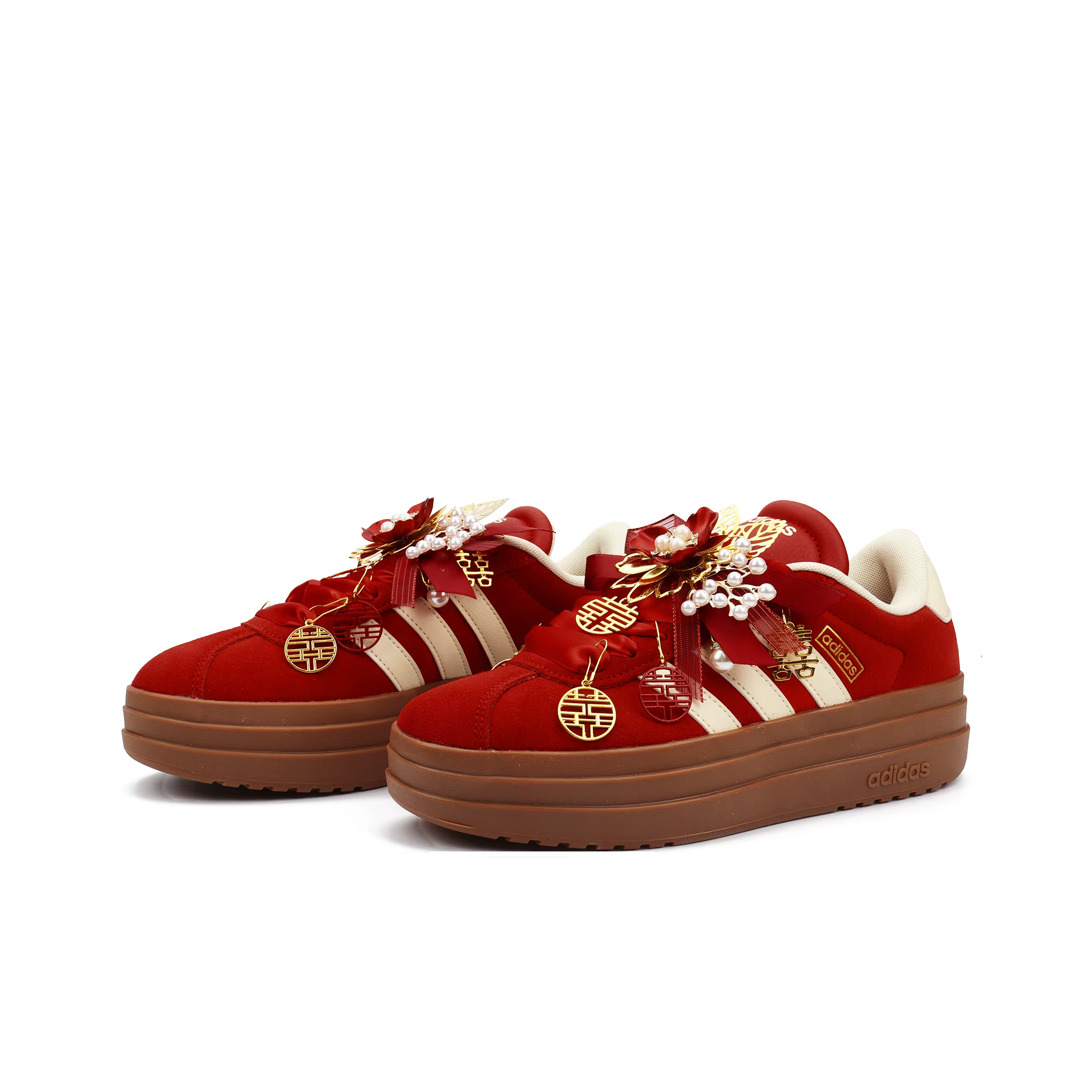 Adidas VL Court Bold Match Made In Heaven Chaussures de skateboard rehaussantes pour femme Rouge