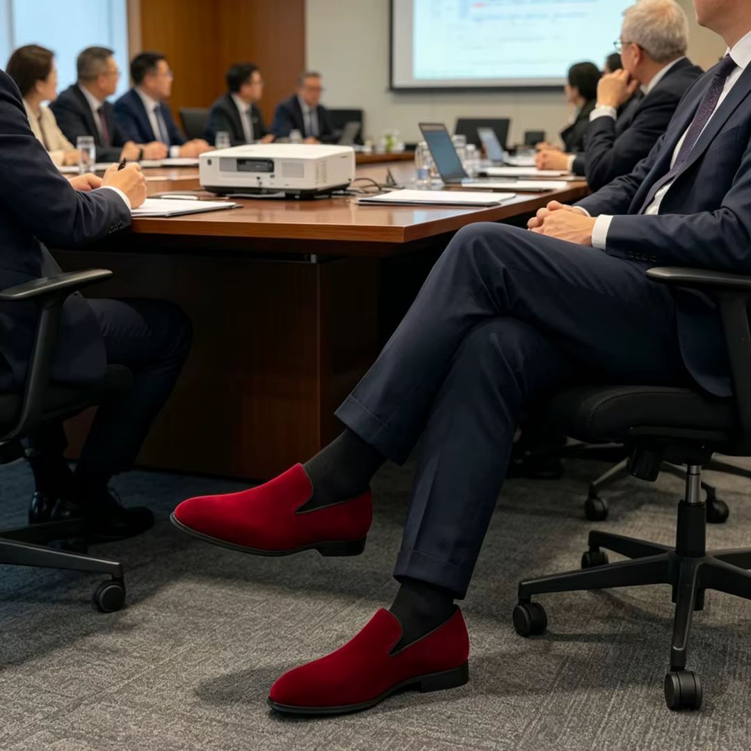Chaussures Homme Style Britannique Rouge Nouveau Modèle Légères à Enfiler Décontractées Respirantes Printemps 2026 Confortables Faites à la Main Simples