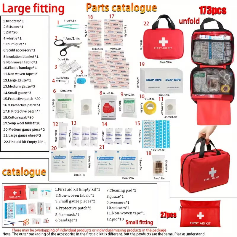 Trousse de premiers secours portable pour voiture, trousse de premiers soins portable, trousse de santé