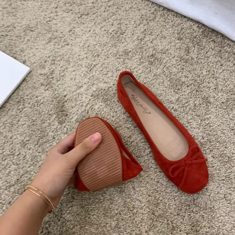 Zapatos MujerRetro Ultra-doux femmes chaussures printemps arc rouge semelle plate