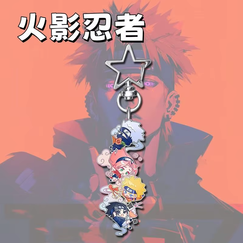 Nouveau porte-clés personnalisé Naruto Uchiha Sasuke, Uzumaki Naruto, personnage de dessin animé, accessoire de cosplay, accessoire de sac, cadeau