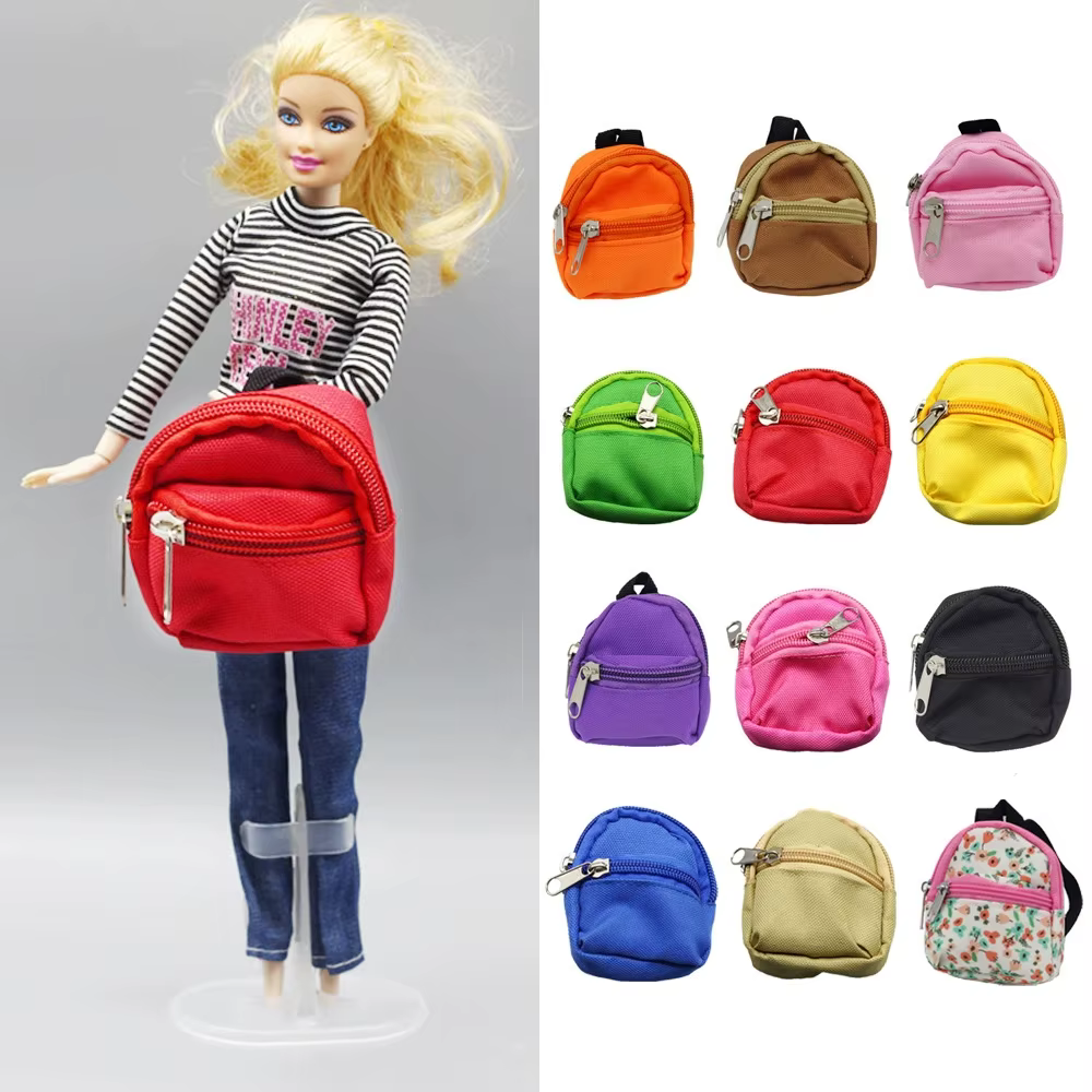 Labubu toile poupée sac à dos accessoires multicolore pour Labubu peluche poupée 1/6 BJD Barbie Blythes Ropa poupée sac jouets accessoires