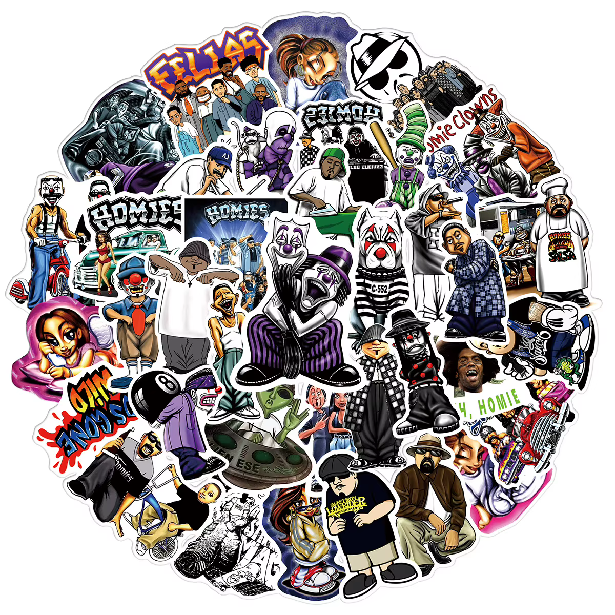 Zones ies-Autocollants étanches en vinyle esthétique, Cool Graffiti, Hip Hop, Bro, DIY Sticker, Phone, JELaptop, 50PCs