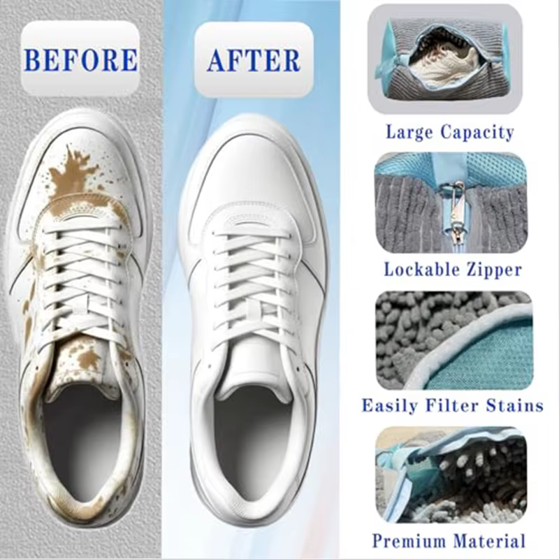 Sac de lavage pour chaussures en filet rembourré