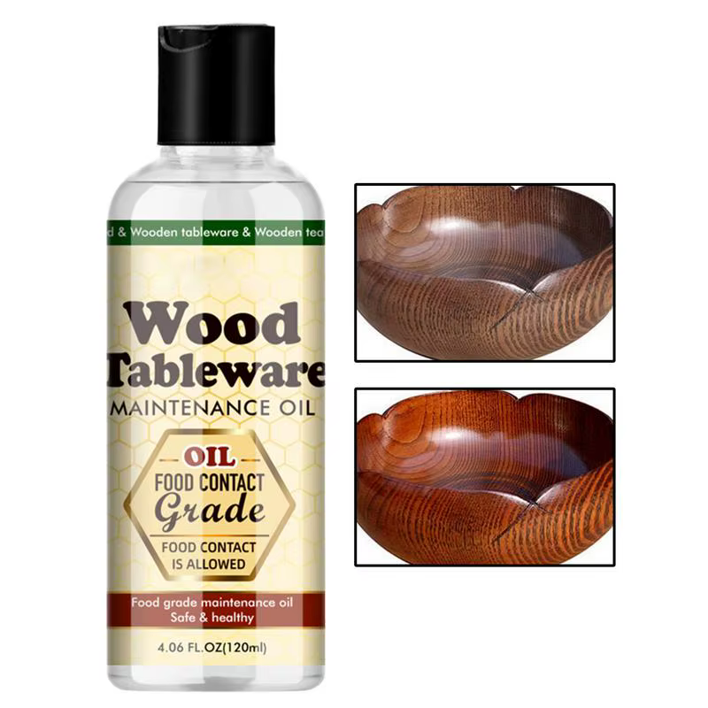 Planche à découper le bois de 120ml, huile de revitalisant pour service à thé, huile d'entretien du bois pour meubles en bois, vaisselle, planches à découper