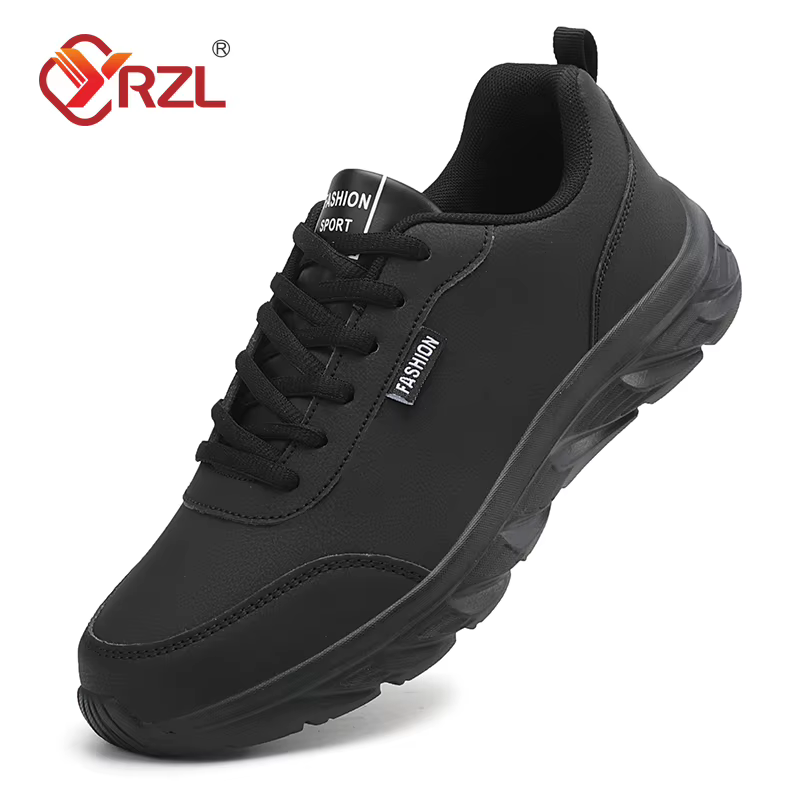 YRZL hommes chaussures de course baskets en cuir imperméables