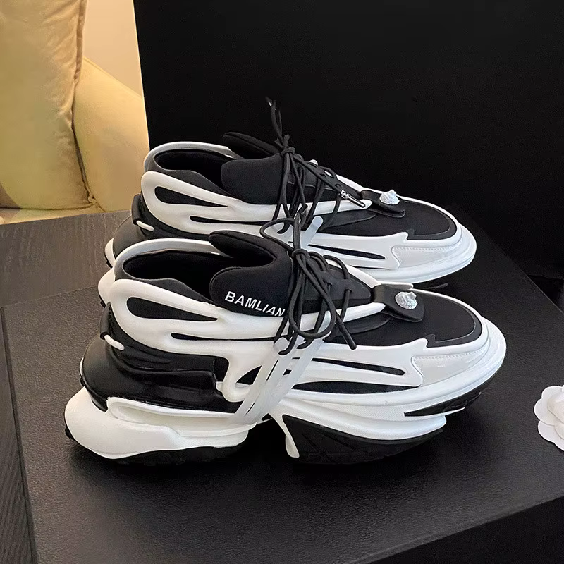 Baskets épaisses à semelle optique pour hommes et femmes