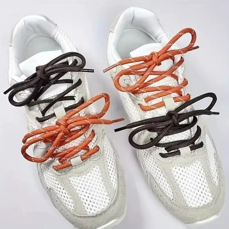1-2 paires de lacets ronds pour chaussures de sport, lacets bicolores durables pour chaussures de randonnée en plein air, chaussures de travail, bottes pour hommes et femmes